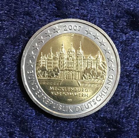 2 Euro Deutschland 2007 Schweriner Schloss Mecklenburg Vorpommern G