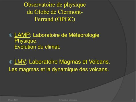 Ppt Laboratoire Magmas Et Volcans Lmv Powerpoint Presentation Free