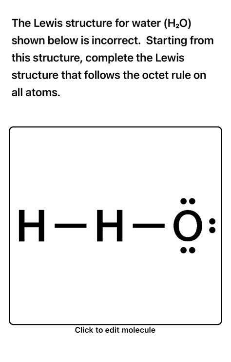 Solved The Lewis structure for water (H2O)shown below is | Chegg.com