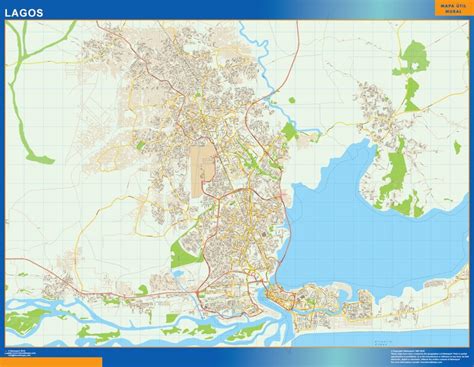 Lagos wall map Nigeria | Wall maps of the world. THE WALL MAPS