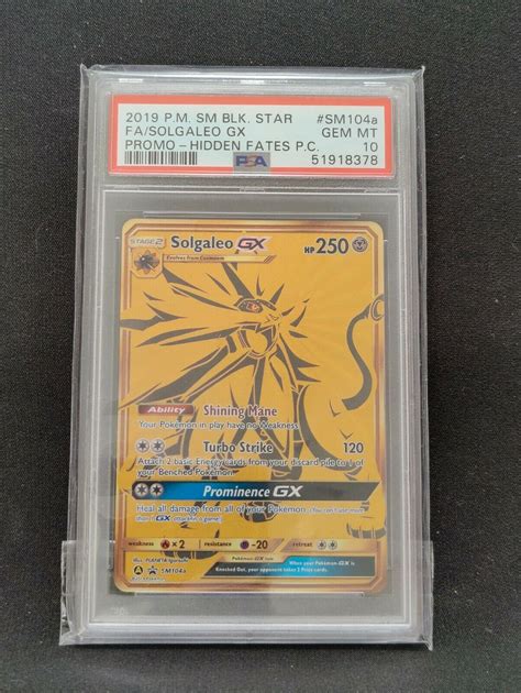 Mavin Psa Solgaleo Gx Sm A Hidden Fates Gold Full Art Gem Mint