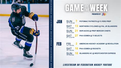 Game of the Week Schedule Live - Tier 1 Hockey