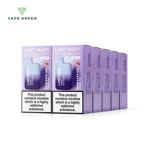 Blue Razz Ice Disposable Vape By Lost Mary Bm600 10 Pack Free Uk