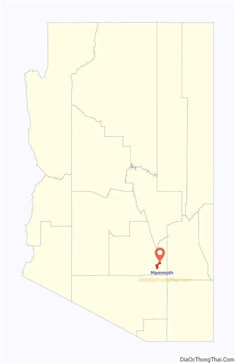 Map of Mammoth town, Arizona