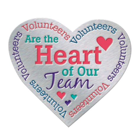 Volunteers Are The Heart Of Our Team Lapel Pin With Presentation Card