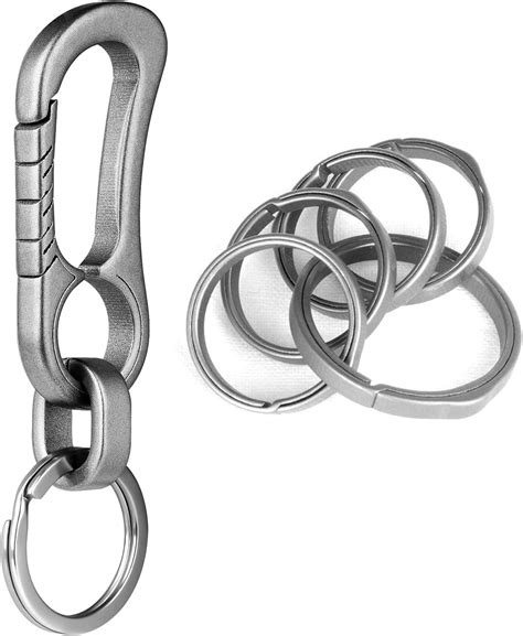 Amazon TISUR Carabiner Keychain Clip TISUR Titanium Side Pushing