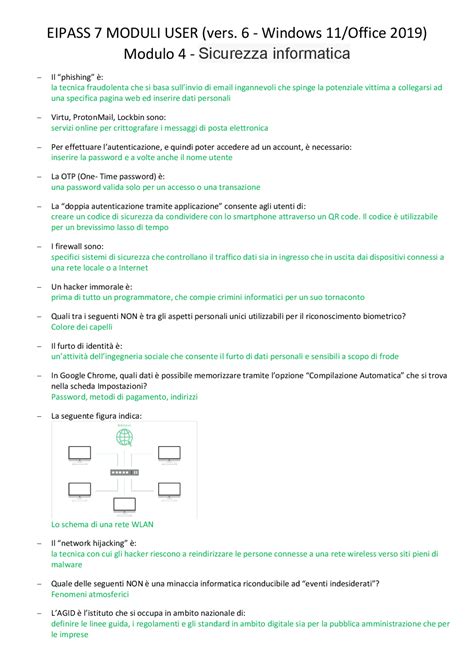 Esercizi EIPASS 7 MODULI Vers 6 Modulo 4 Aggiornato AGOSTO 2023