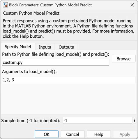 Predict Responses Using Custom Python Model In Simulink