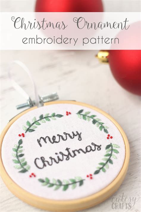 Merry Christmas Ornament Tutorial - Free Christmas Embroidery Designs