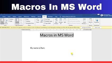 Macros In Ms Word Macros In Computer How To Create Macros In Ms