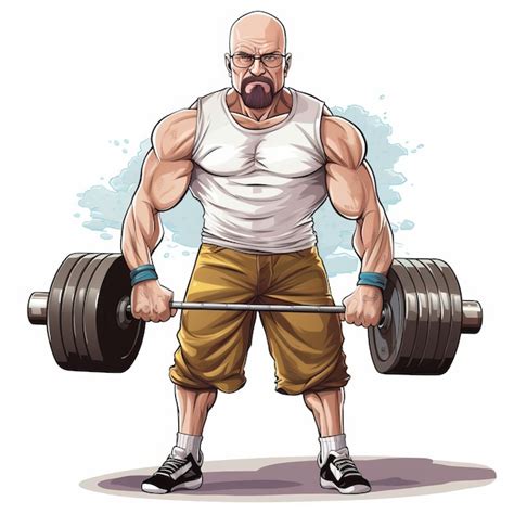 Muscular Walter White Un Vector De Culturismo De Dibujos Animados En