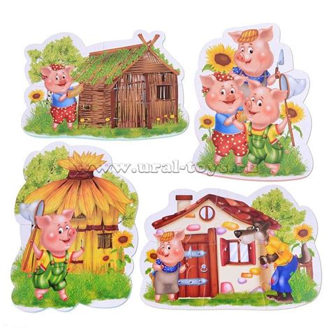 Пазлы мягкие "Baby puzzle. Сказки" Три поросенка - Vladi Toys (Украина ...
