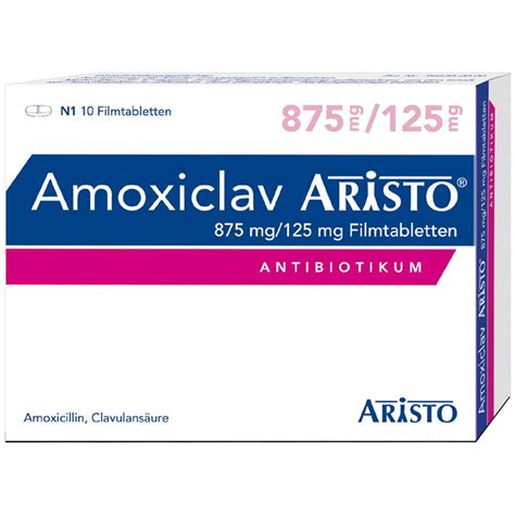 Amoxiclav Aristo 875 Mg 125 Mg 10 St Mit Dem E Rezept Kaufen Shop