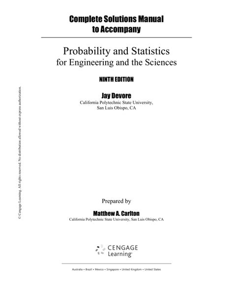 Solution Manual Probability And Statistics For Engineering And The