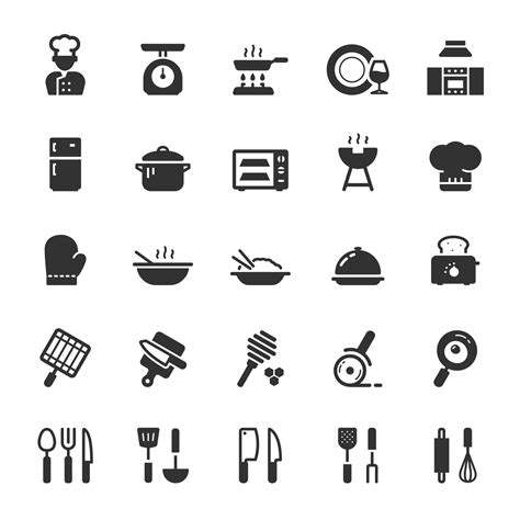 Icon set - kitchen utensils and cooking 23220396 PNG