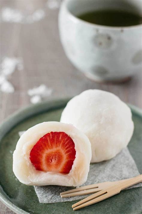 Strawberry Daifuku Food Strawberry Mochi Japanese Sweets