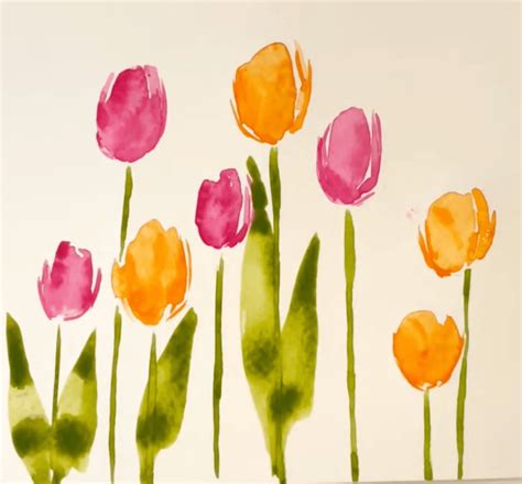 Aquarell Tulpen Malen 6 Schritte Anleitungen