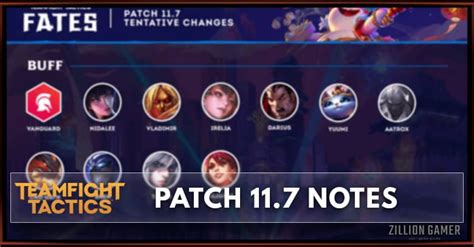 TFT Patch 11 7 Notes Champions Traits Items Buff Nerf Adjust