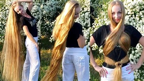 Realrapunzels Super Long Blonde Hair And Wonderful Flowers Preview Youtube