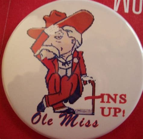 Items similar to Ole Miss Colonel Reb Fins Up 2 1/4 in metal pin or ...