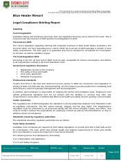 Legal Compliance Briefing Report Template Docx This Document Is Legal