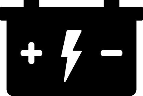 Black And White Battery Shape Simple Flat Icon Png