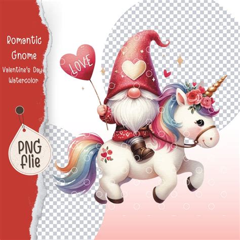 Watercolor Valentine Gnomes Png Clipart Valentine S Day Png