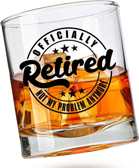 Retired Whiskey Glass Retirement Ts For Men Funny