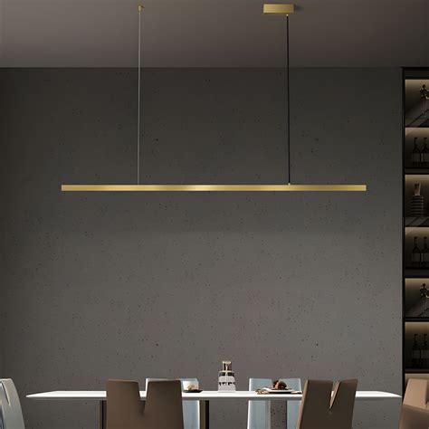 Metal Linear Pendant Lighting Modern 1 Light Pendant Light Fixture Island Lights