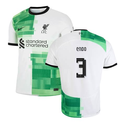 Authentic Liverpool Soccer Jersey ENDO #3 Away Shirt 2023/24 ...