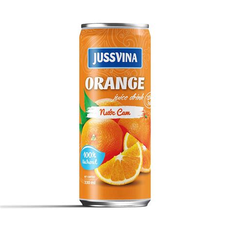 330ml orange juice drink with pulp 100 natural - JUSSVINA Beverage Supplier