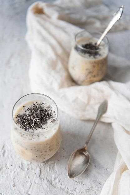 Premium Photo Banana Smoothie With Chia Seeds