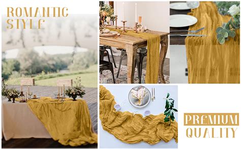 Amazon Pieces Mustard Yellow Cheesecloth Table Runner Ft