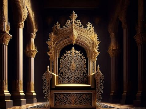 Premium Ai Image Golden Filigree Throne Room In A Medieval Castle