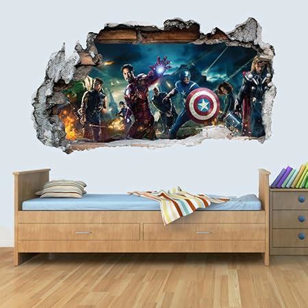 Autocollant Mural En Vinyle Motif Mur Cass D Dans Pour Chambre D