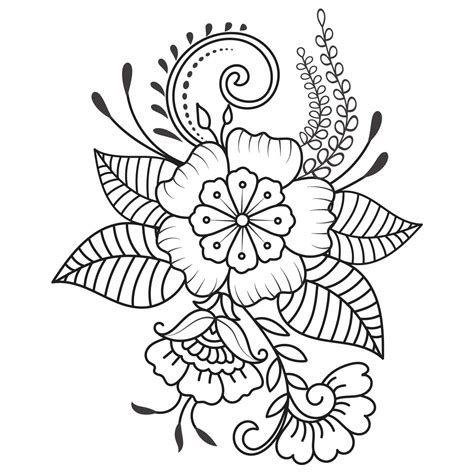 Set Of Differents Flower Line On White Background Flowers Drawing With