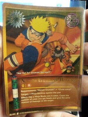 Naruto Ccg Naruto Uzumaki Barrage Super Rare Used Ebay Naruto