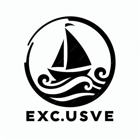 Silhouette art simple Ocean and Sailboat logo vector Contour Drawing