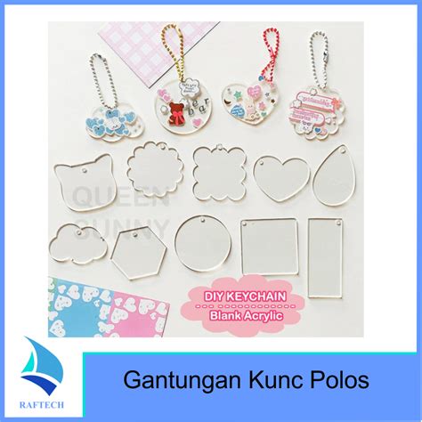 Jual Gantungan Kunci Akrilik Custom Polos Clear Blank Acrylic