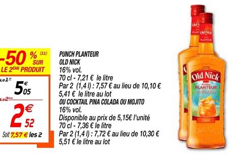 Promo Punch Planteur Old Nick Chez Netto