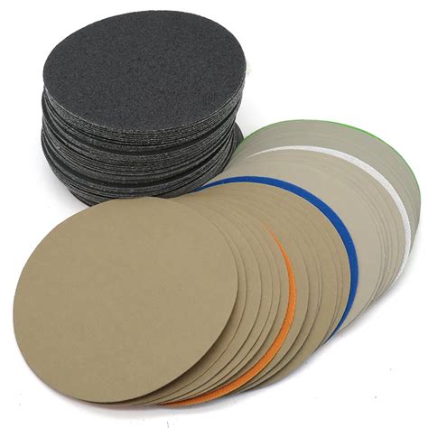 20pcs 6 Inch 150mm Waterproof Sanding Discs Hook Loop Silicon Carbide