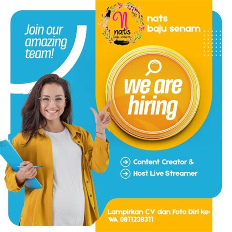 Lowongan Kerja Content Creator Host Live Streamer Di Nats Baju Senam