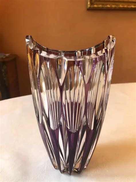 VAL SAINT LAMBERT vase en cristal bi colore en bel état EUR 35 00