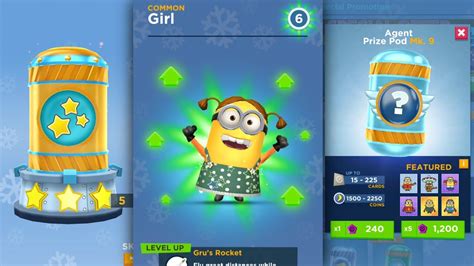 Minion Rush Girl Level Up Costume Agent Prize Pod Inventing Room