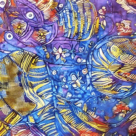 Pintura Extravagante De Batik Hiperrealista Detalhes Intrincados