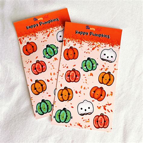 Happy Pumpkins Sticker Sheet, Halloween Sticker Sheet, Pumpkin Patch ...