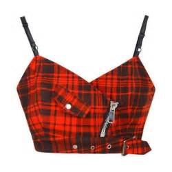 Black And Red Plaid Steampunk Steam Punk Rock Crop Bustier Top Liked