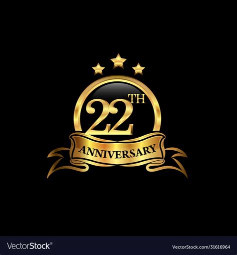 22 Year Anniversary Celebration Anniversary Vector Image