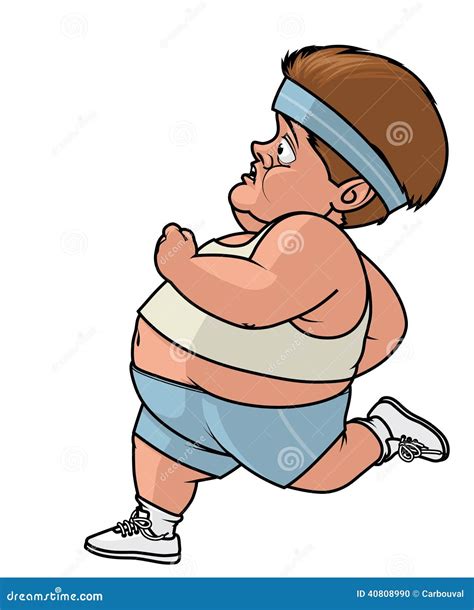 Fat man running stock illustration. Illustration of profile - 40808990