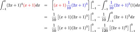 Integration by Parts: Definite Integrals Exercises